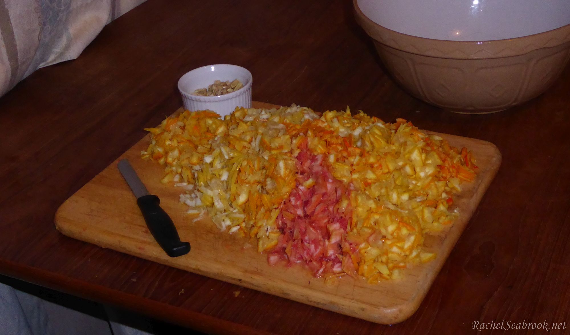 chopped citrus fruit